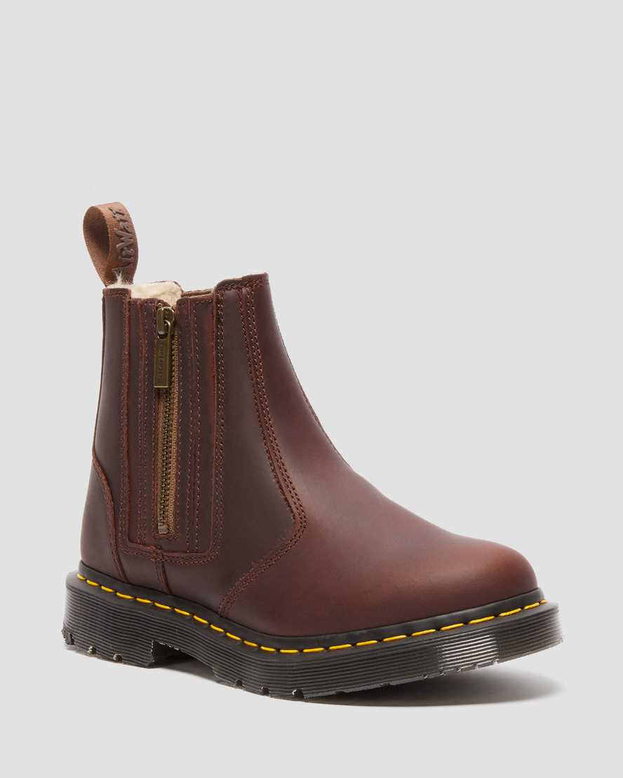 Dr. Martens 2976 DM's Wintergrip Zip Naisten Chelsea Nilkkurit - TummanRuskea Nilkkurit [630-STULIJ]